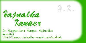 hajnalka kamper business card